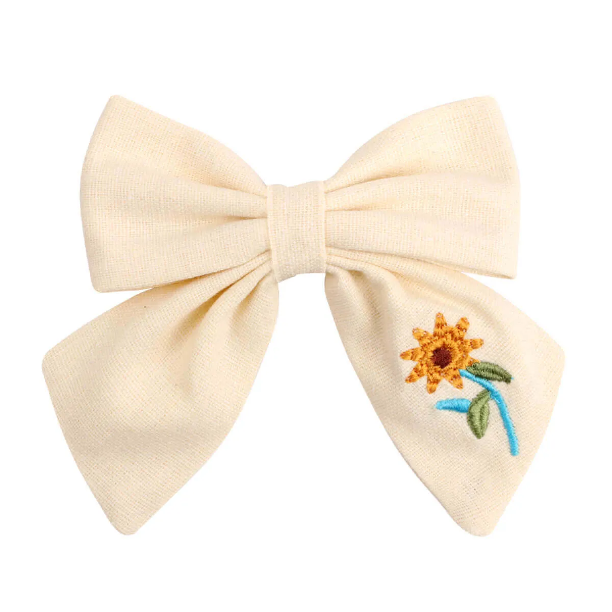 5'' Embroidery Sunflower Hair Bows