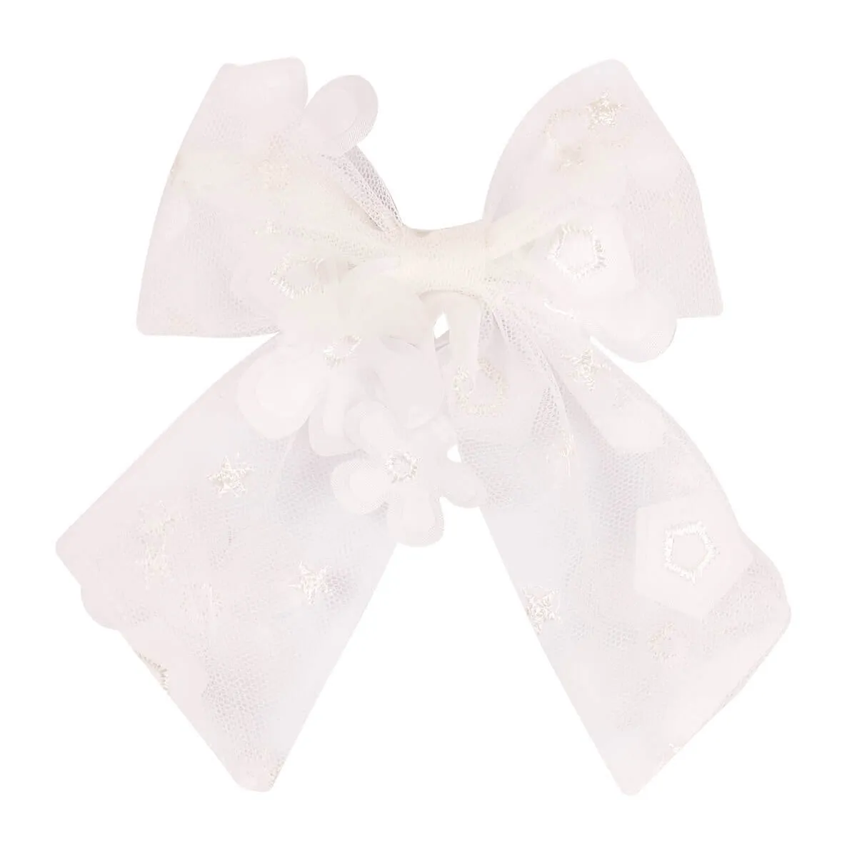 5.5'' Lace Flower Laser Sequin Hair Bows