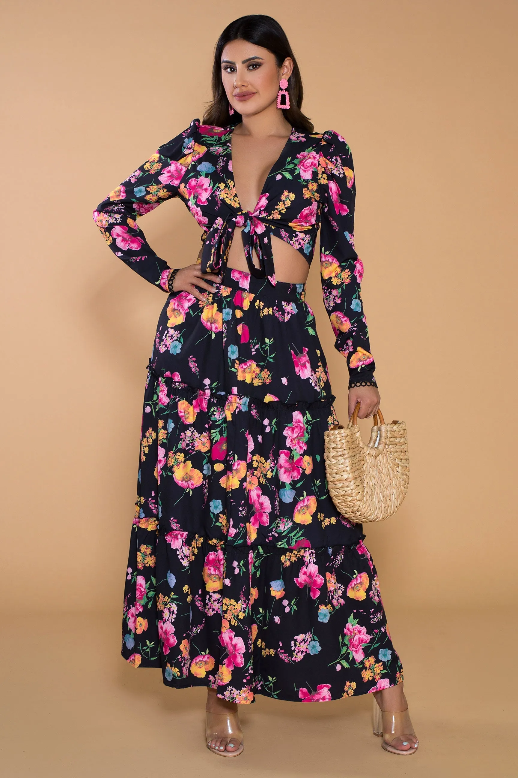 Abby Floral Print Skirt Set