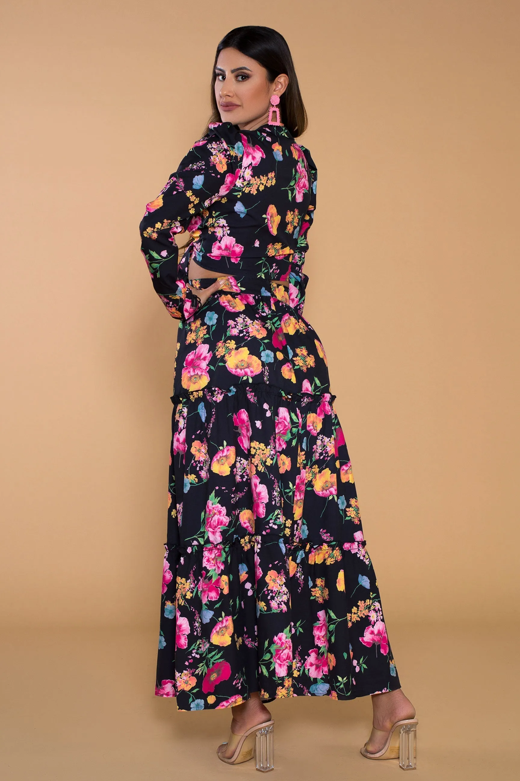Abby Floral Print Skirt Set