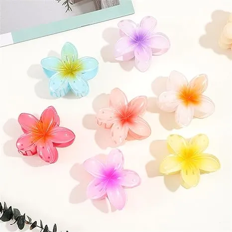 Acrylic Flower Hair Claw Clip Hairpin Women Girls Summer Gradient Shark Hair Clip Barrettes Ponytail Hair Accessories