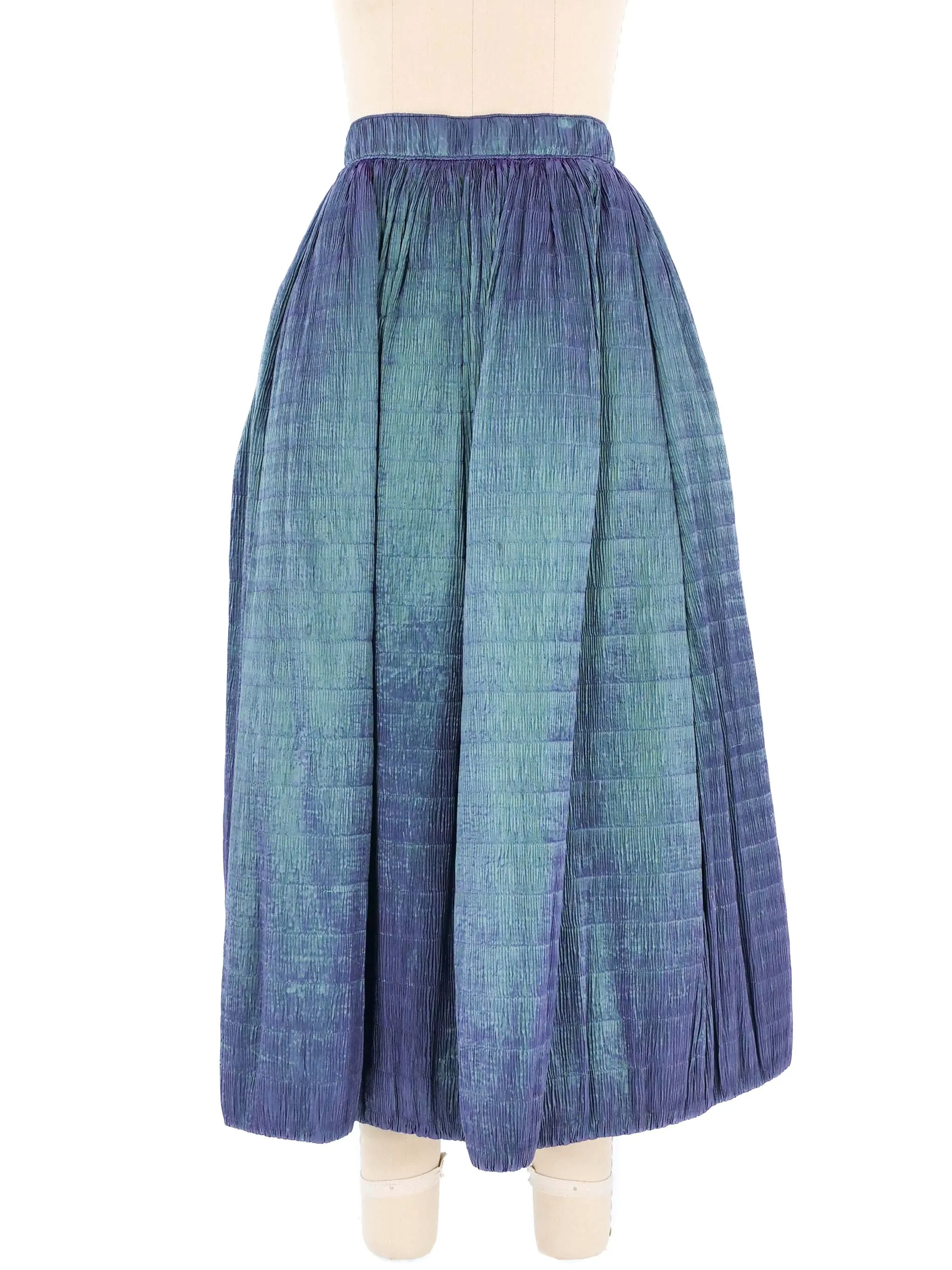 Adolfo Teal Metallic Puff Sleeve Ensemble