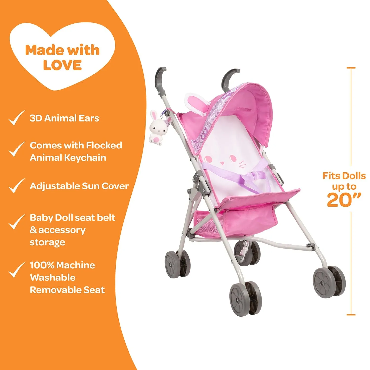 Adora Be Bright Baby Doll Stroller - Bunny