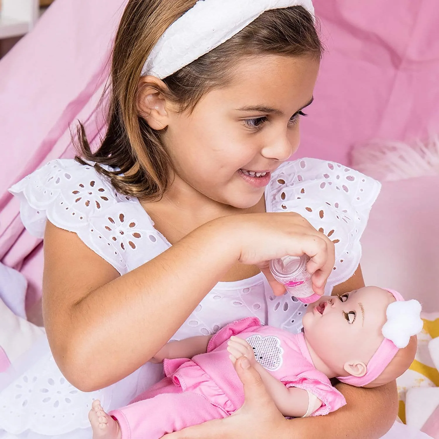 Adora NurtureTime Interactive Baby Doll, Clothes, & Accessories Set - Soft Pink