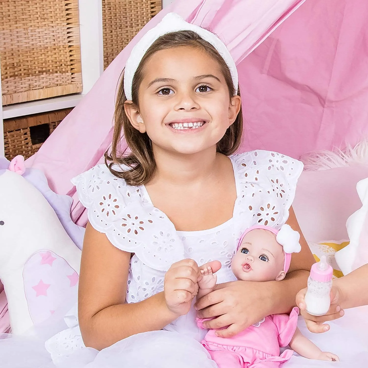 Adora NurtureTime Interactive Baby Doll, Clothes, & Accessories Set - Soft Pink