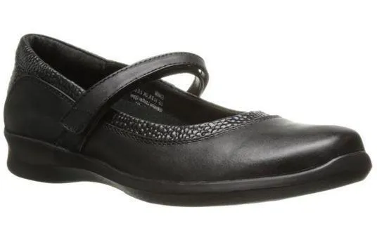 Aetrex Women's E360 Julia Black Mary Jane Wrap Around Medium Casual Shoe