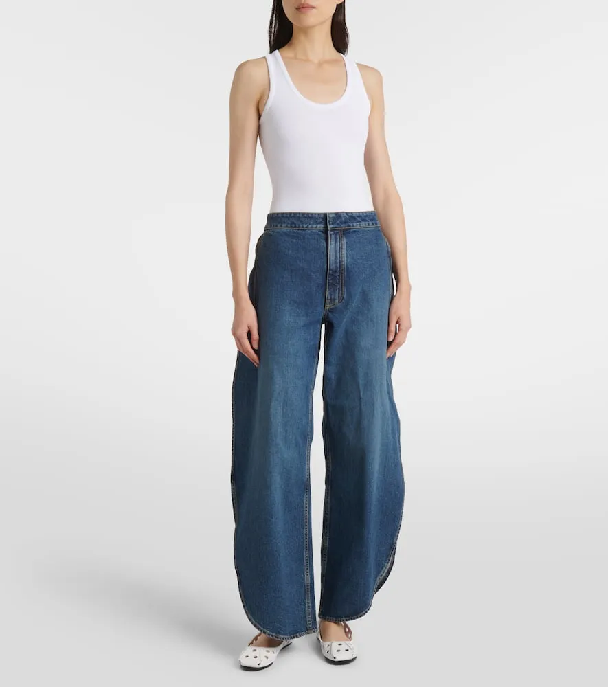 Alaia Perfo leather ballet flats