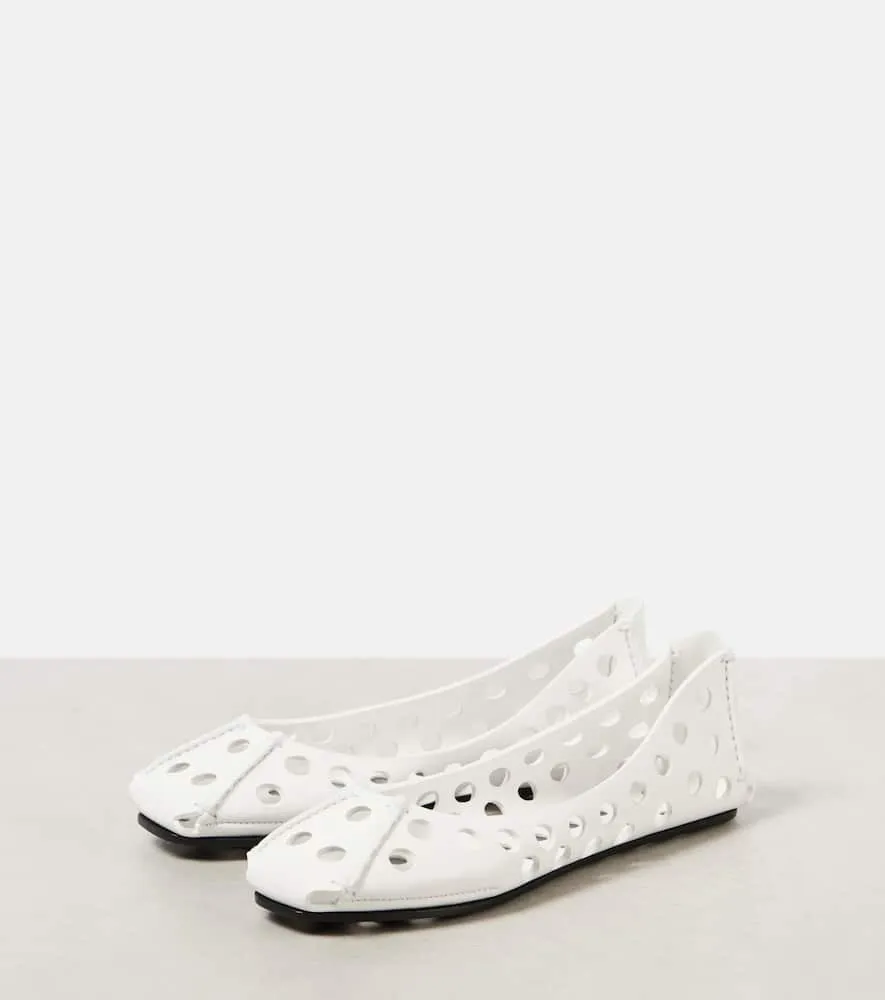 Alaia Perfo leather ballet flats