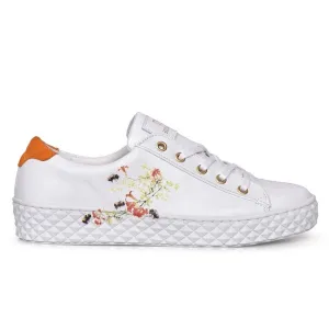 Albie Orange | Platform leather sneaker