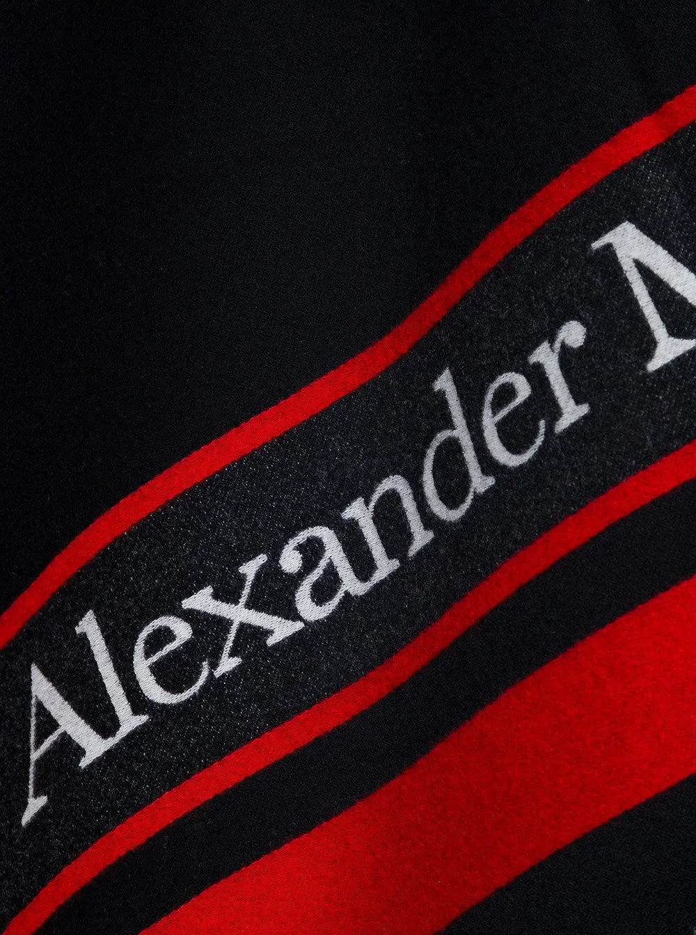 Alexander McQueen Contrasting Logo Fringed Edge Cape