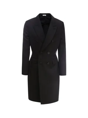 Alexander McQueen Logo Print Double Breasted Coat
