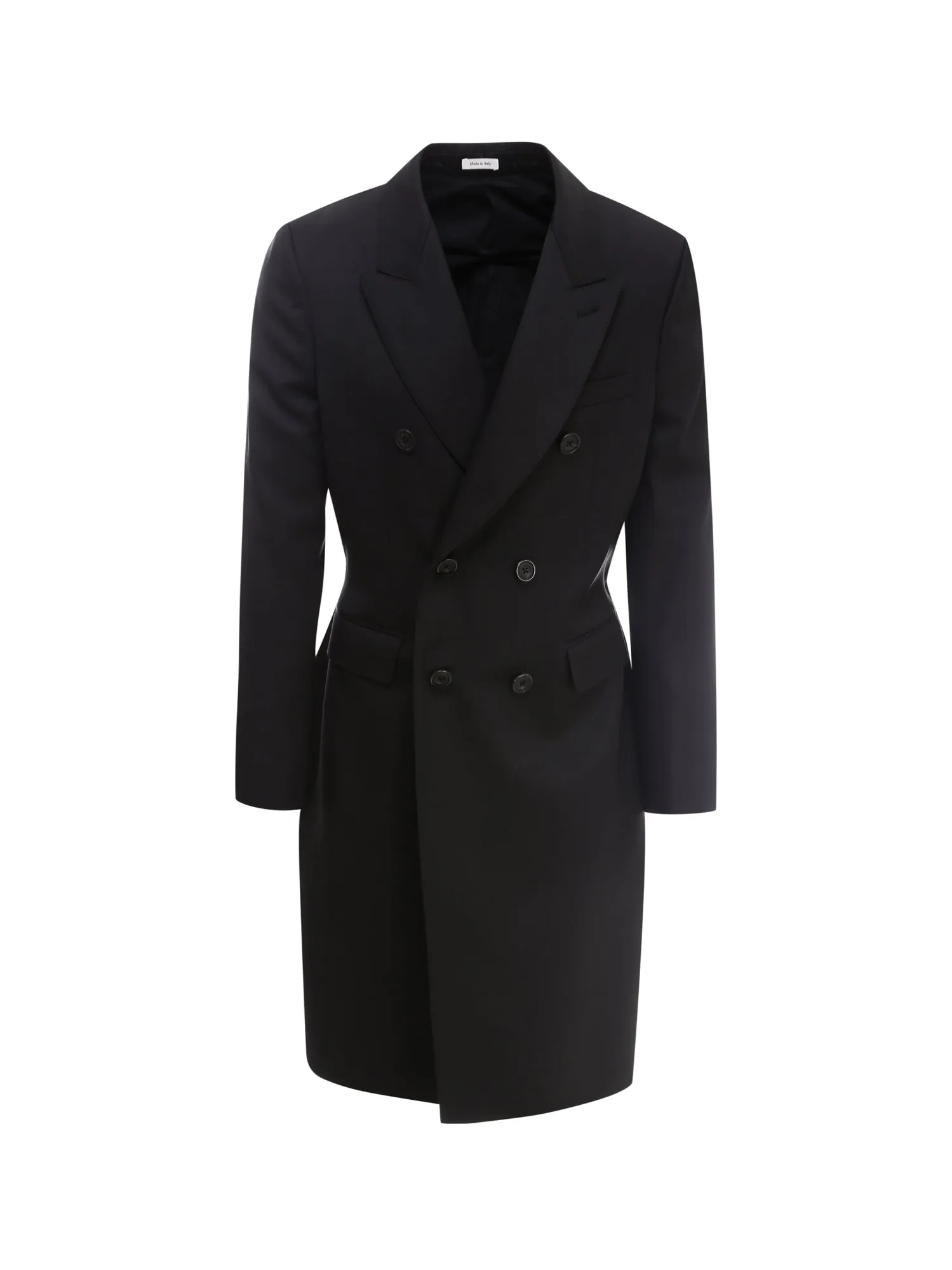 Alexander McQueen Logo Print Double Breasted Coat