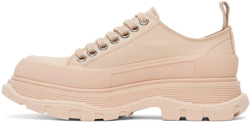Alexander McQueen Pink Canvas Tread Slick Low Sneakers