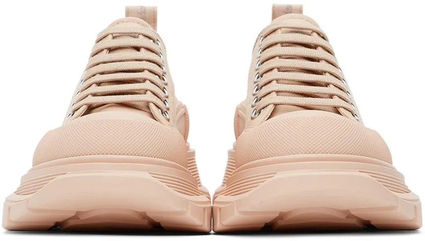 Alexander McQueen Pink Canvas Tread Slick Low Sneakers