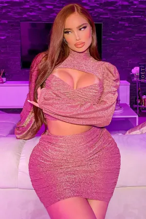 All Eyes On Me Skirt Set - Mauve