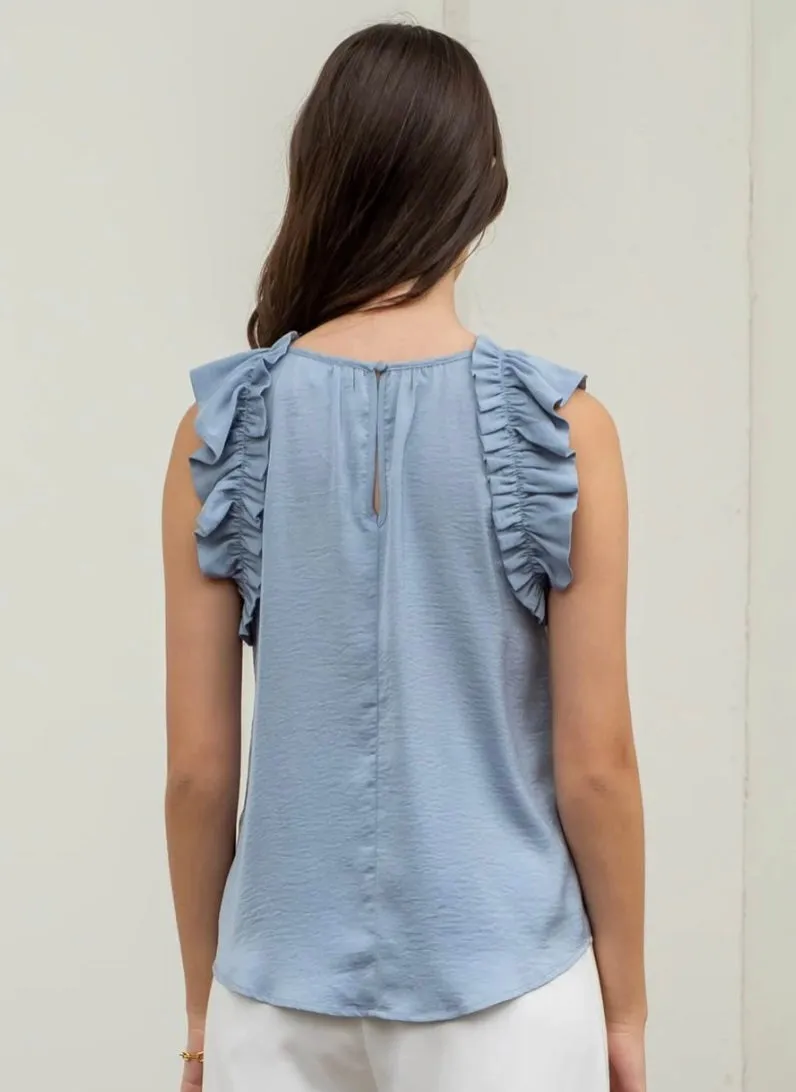 All the Ruffles Sleeveless Blouse