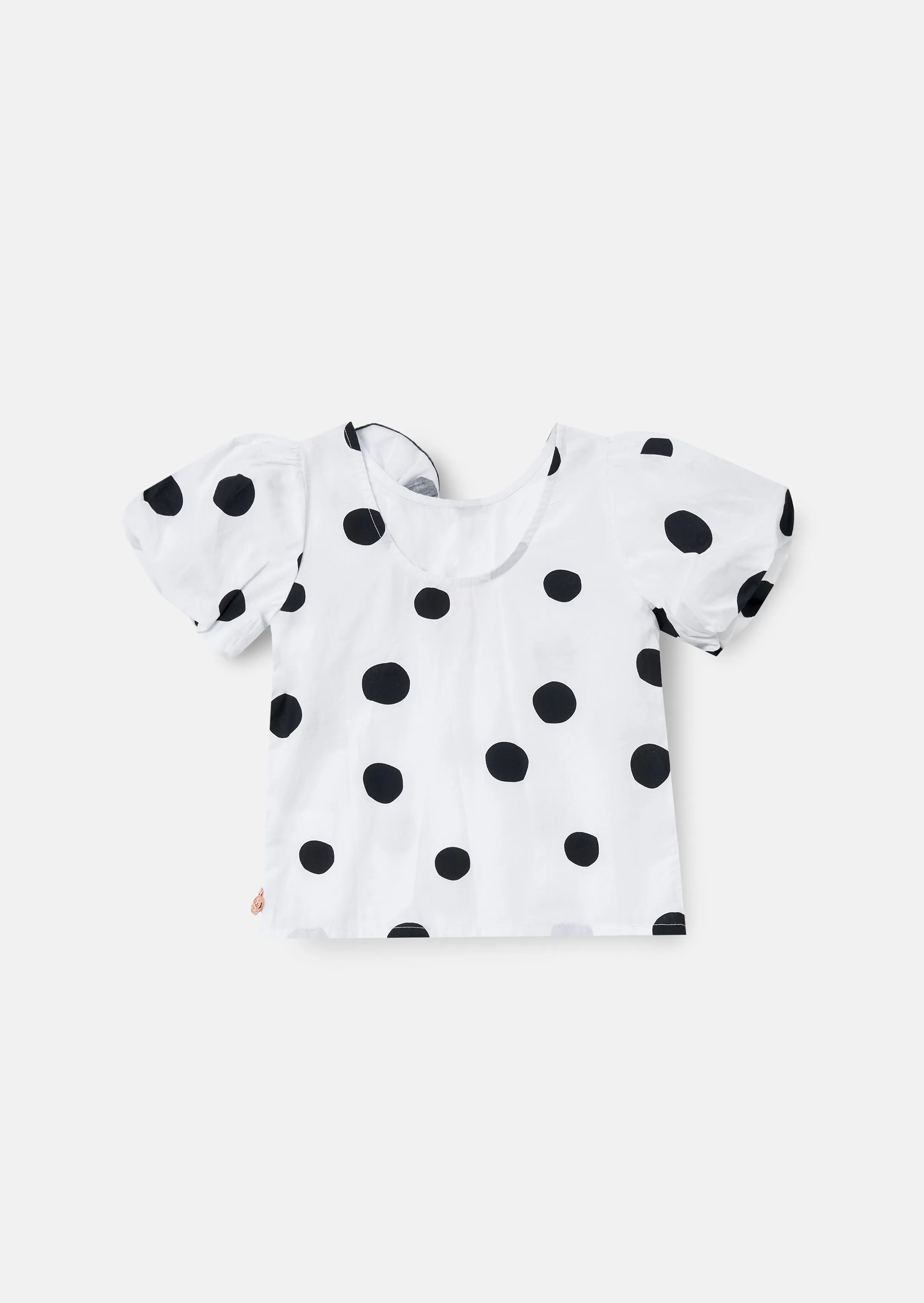 Amari White Spotty Corsage Top