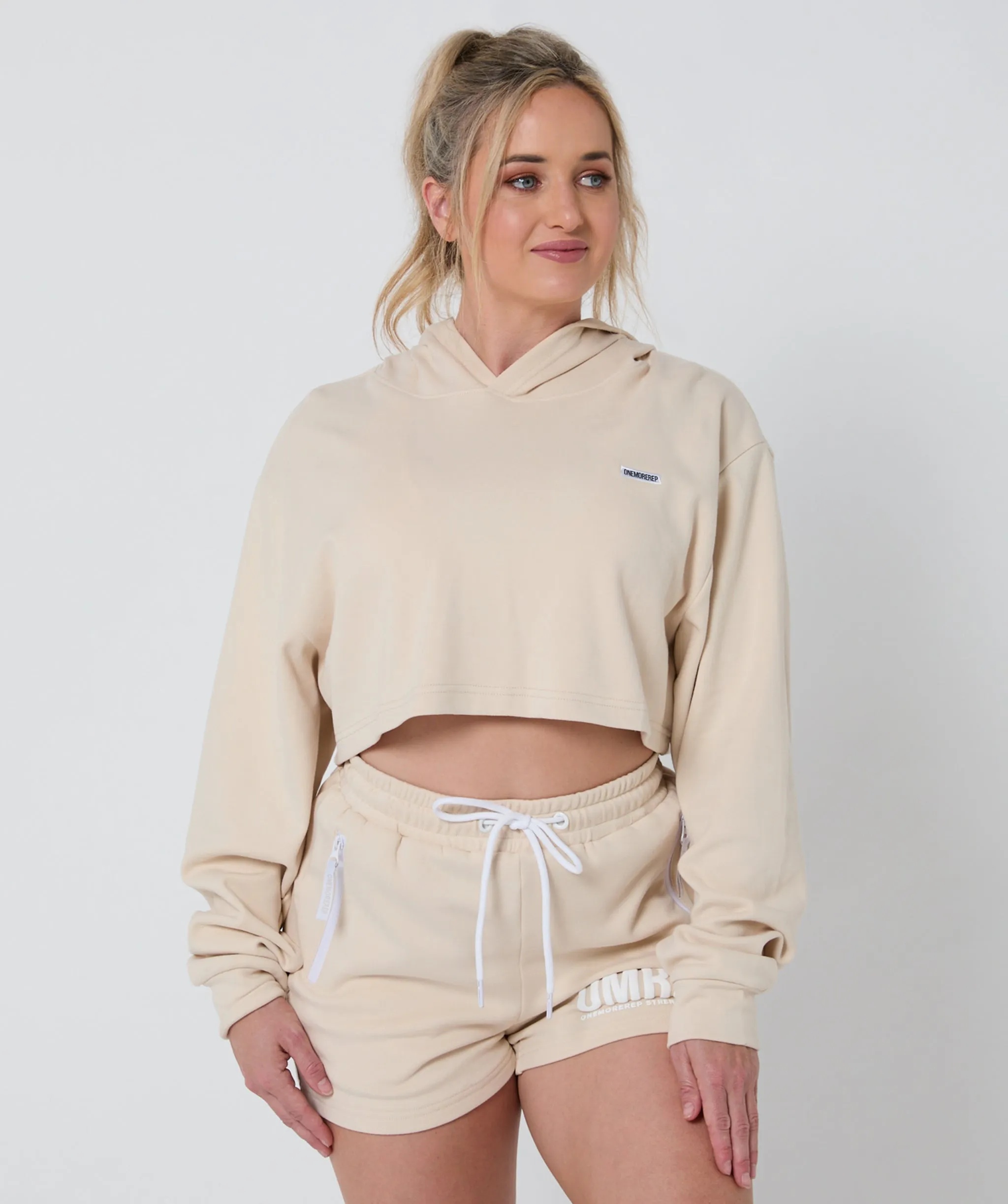 Ambition Crop Hoodie Bone