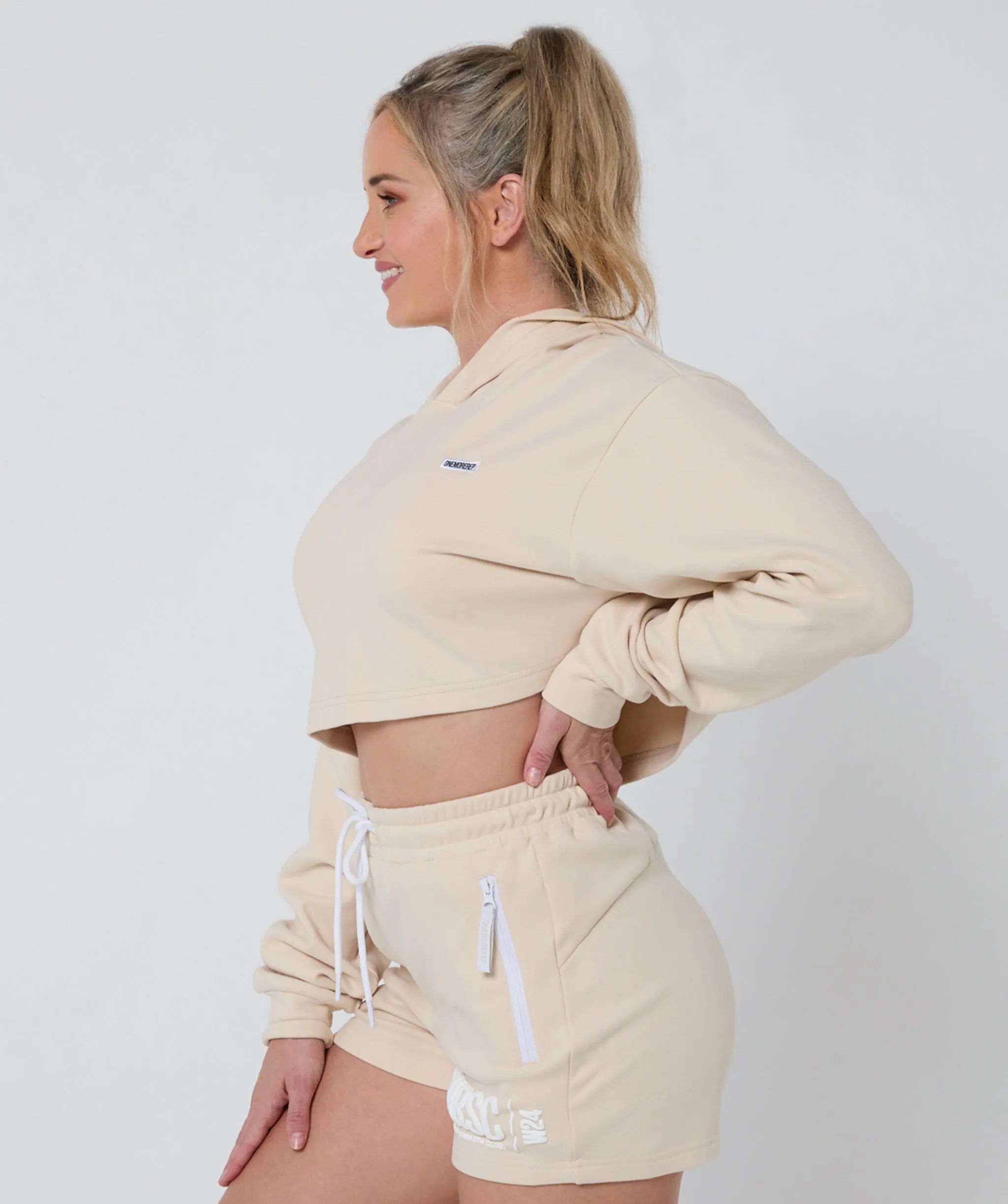 Ambition Crop Hoodie Bone