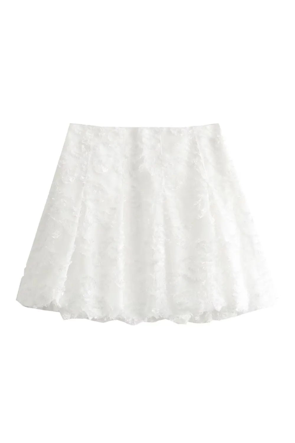 'Amelia' Embroidered Lantern Mini Skirt