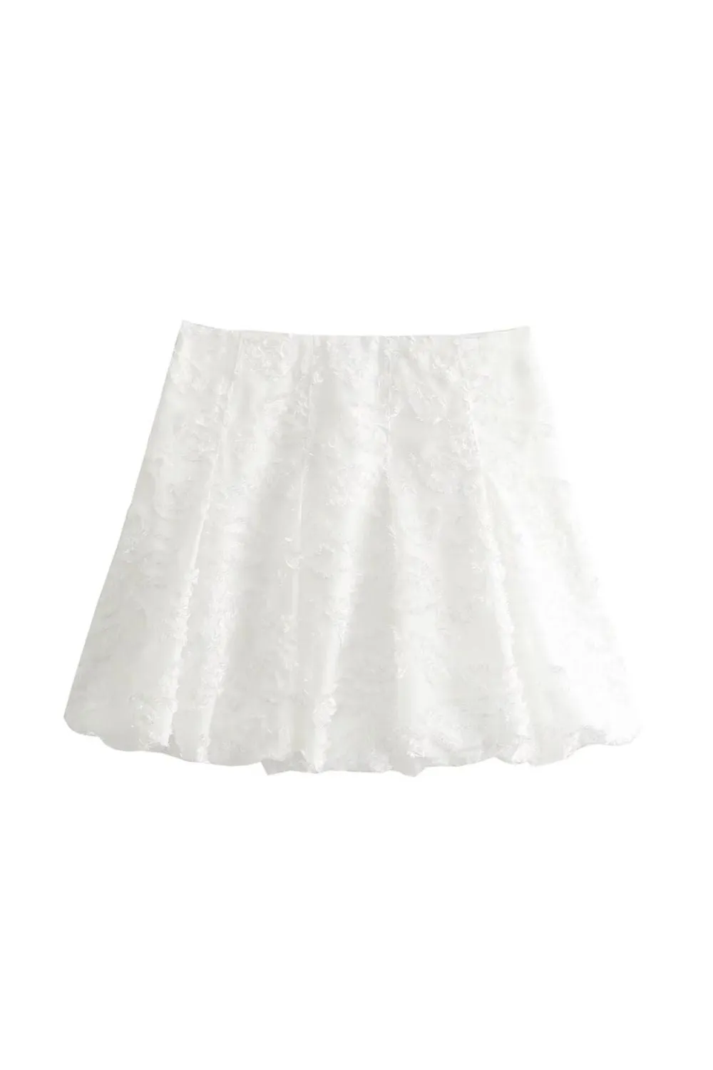 'Amelia' Embroidered Lantern Mini Skirt