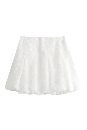 'Amelia' Embroidered Lantern Mini Skirt