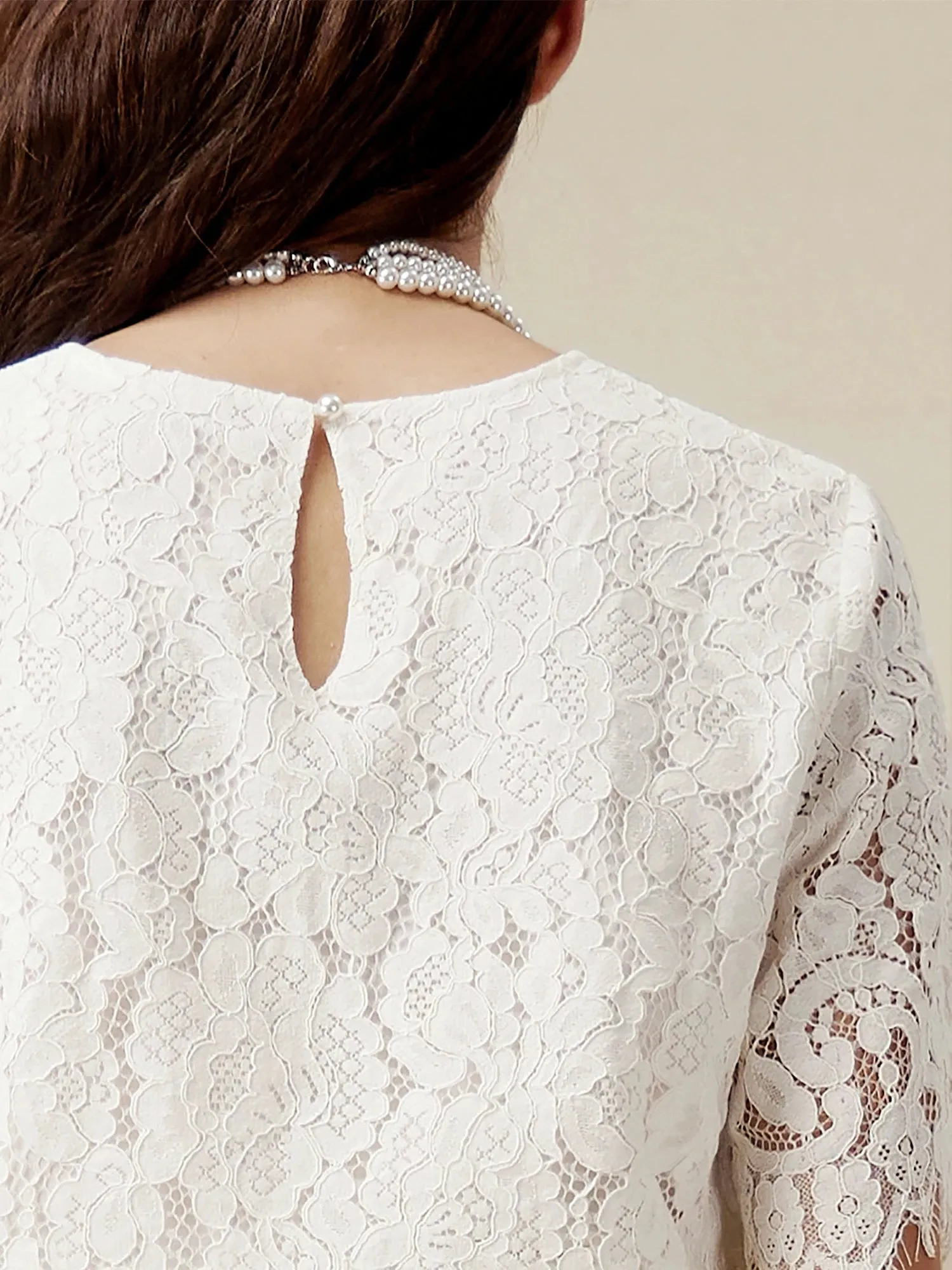 Amoretu Cotton Short Sleeve Lace Top