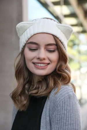 Animal Ear Knit Crochet Headband (2 Colors)
