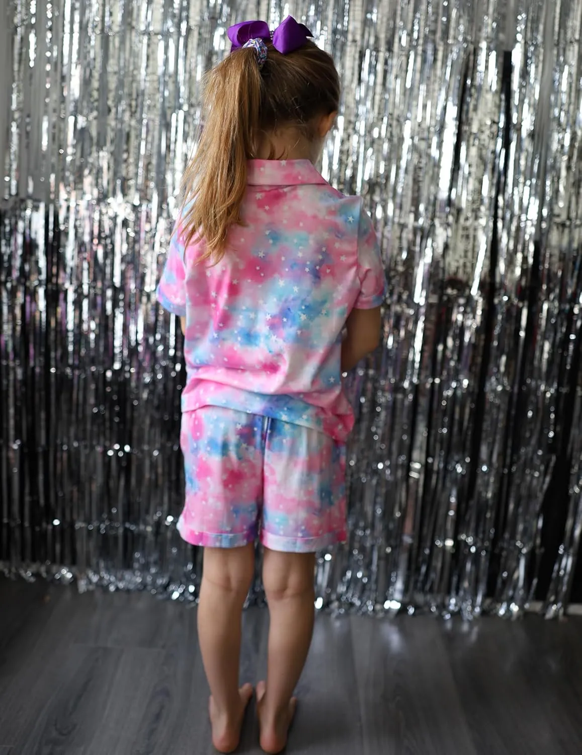 Arshiner Girls Pajamas Sets Short Sleeve Kids Pjs Button Down Sleepwear