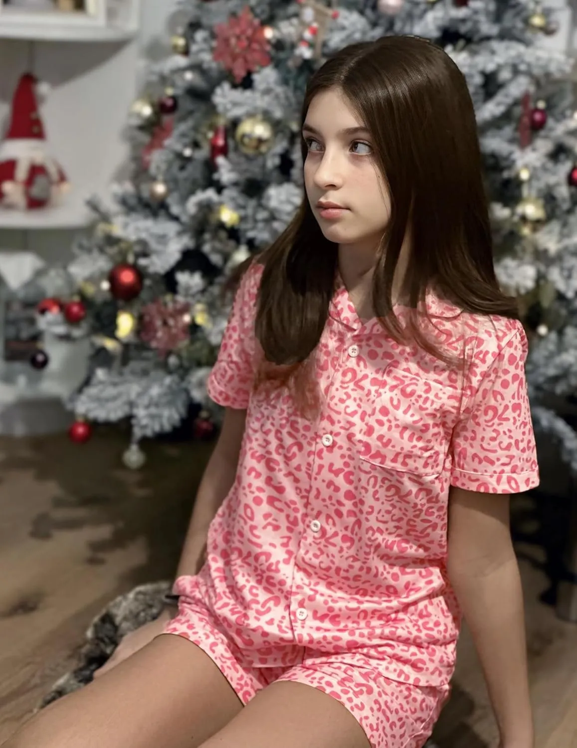 Arshiner Girls Pajamas Sets Short Sleeve Kids Pjs Button Down Sleepwear