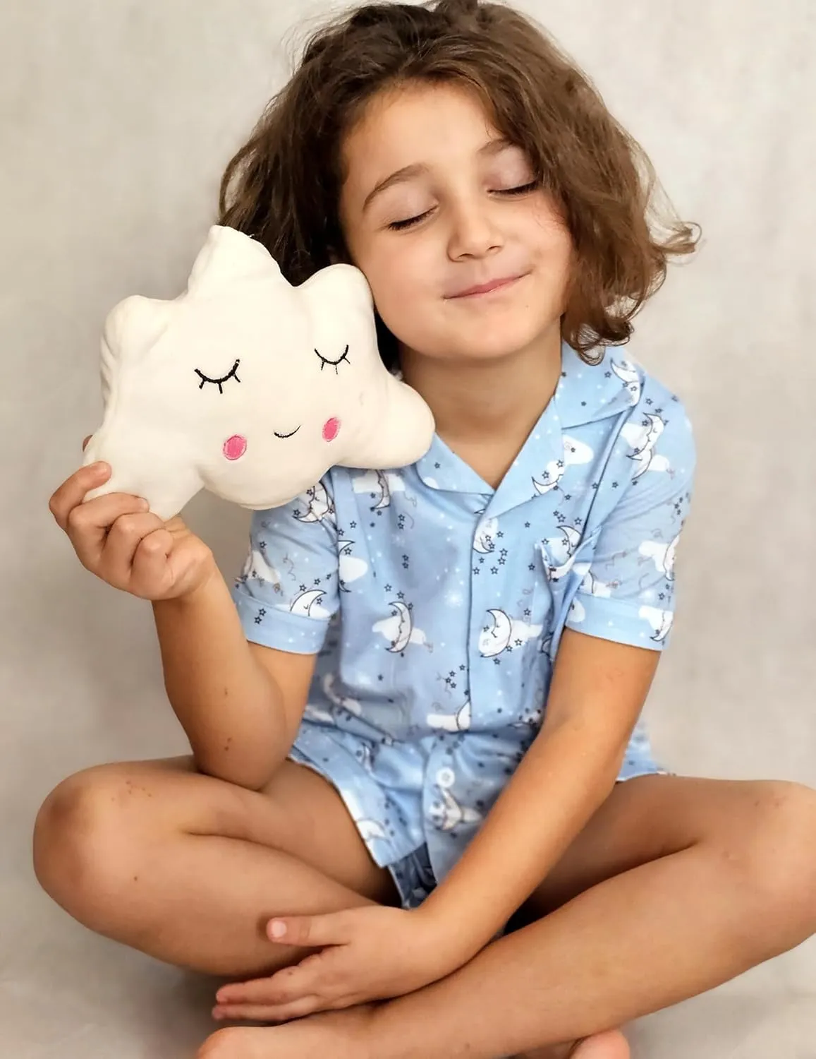 Arshiner Girls Pajamas Sets Short Sleeve Kids Pjs Button Down Sleepwear