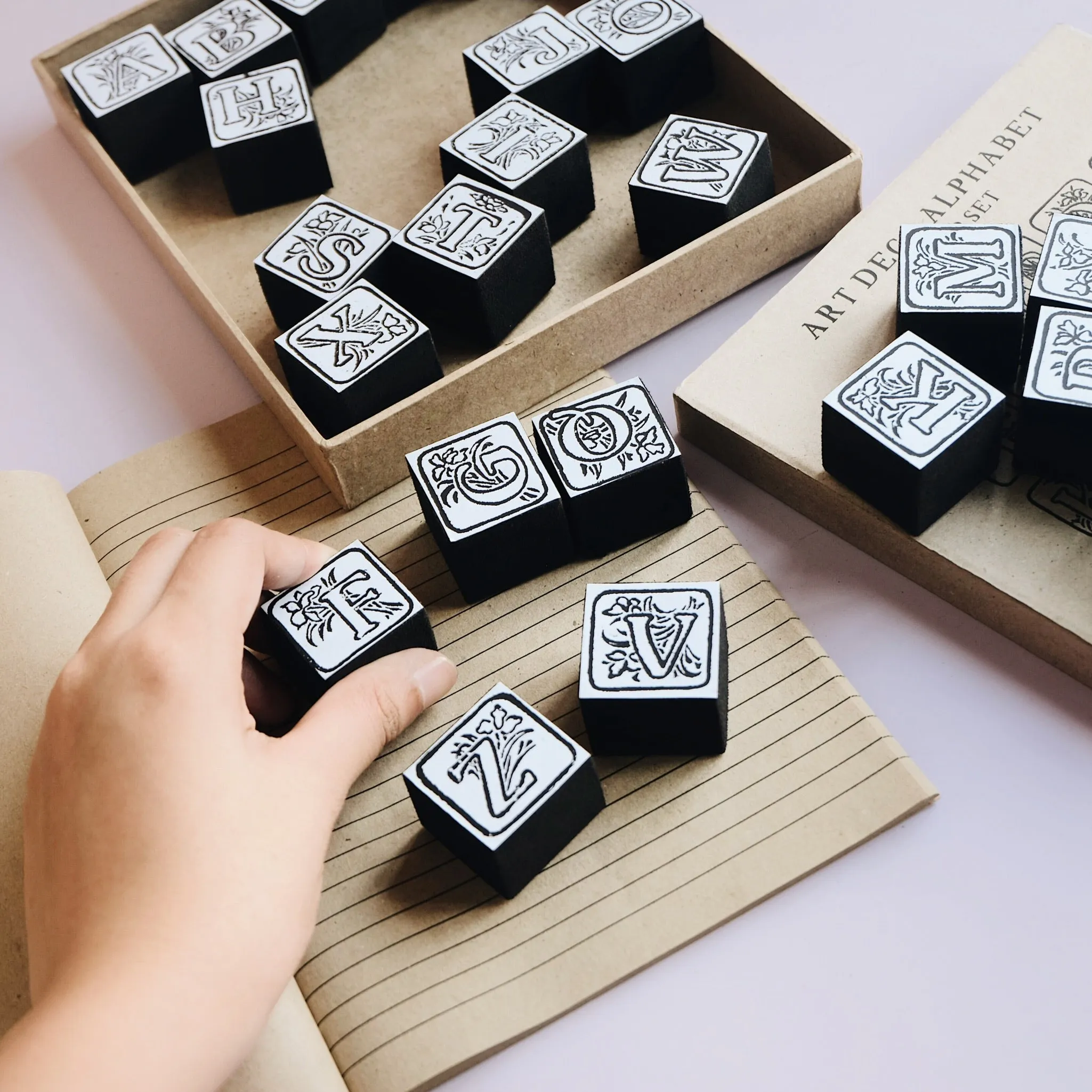 Art Deco Alphabet Rubber Stamp Set