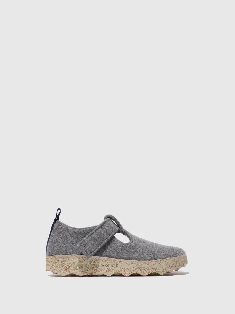 AsPortuguesas Women's Cate Mary Jane Shoes Tweed/Felt Concrete