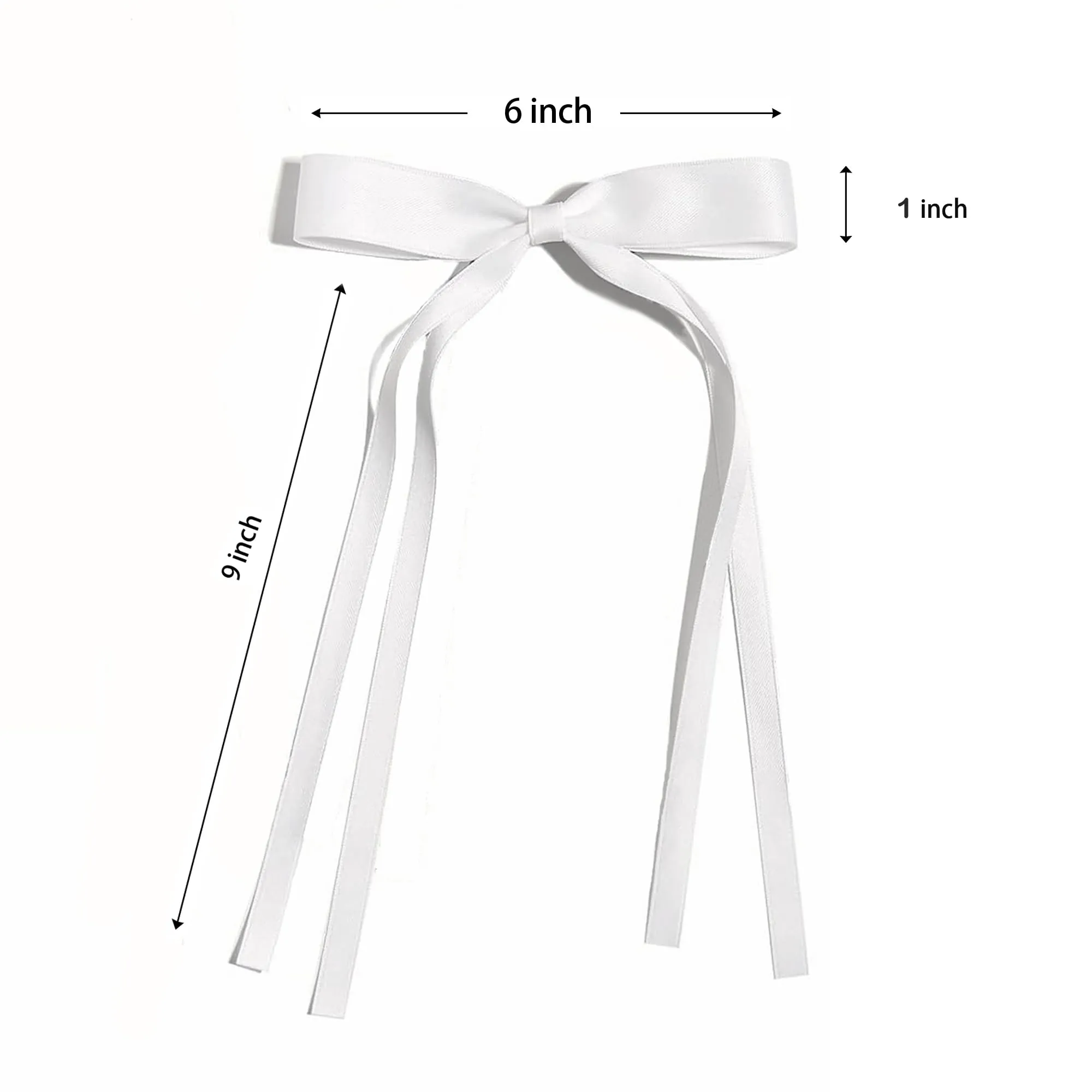Ayesha Hair Bows and Satin Ribbon Clips 6PCS - Coquette Bow Claw Clips for Women and Girls' Hair