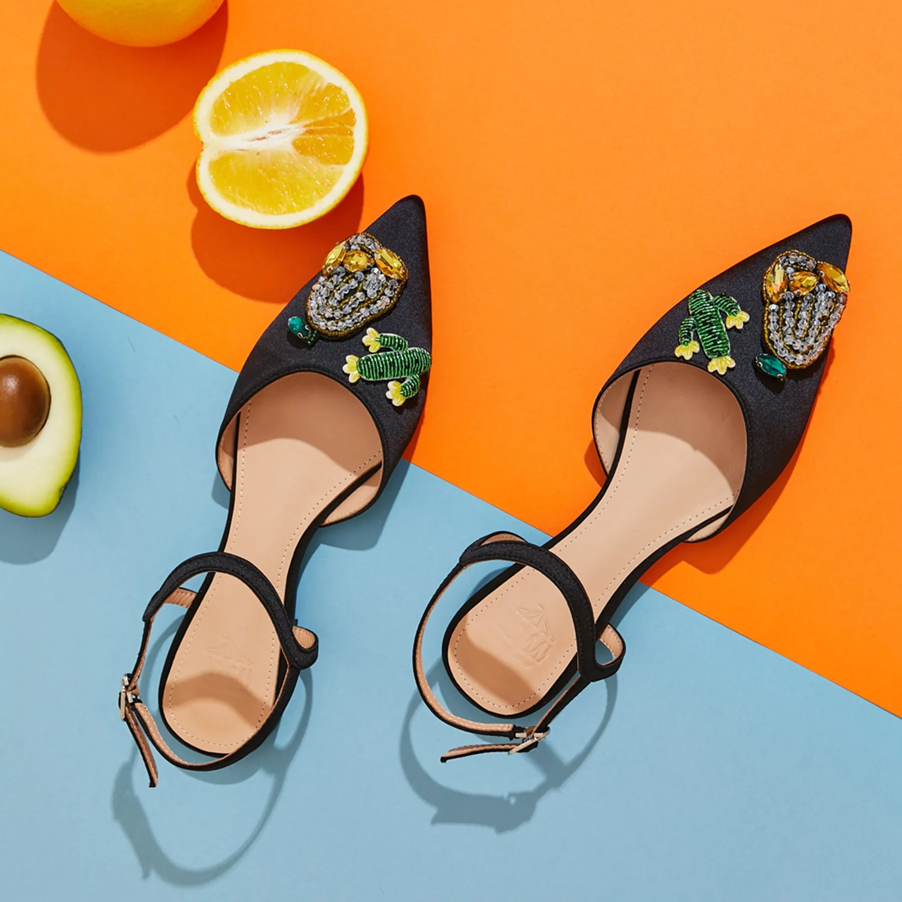 B-FEI original design sweet fruit insects cute sandals single shoes leather- Beatriz