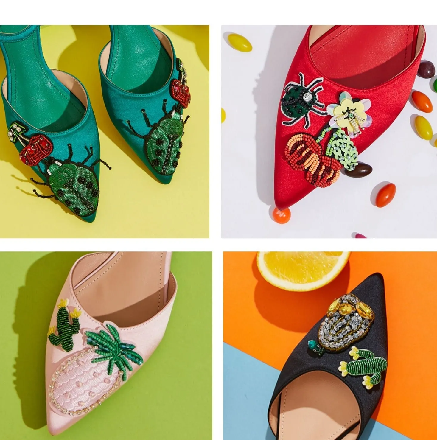 B-FEI original design sweet fruit insects cute sandals single shoes leather- Beatriz