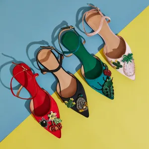 B-FEI original design sweet fruit insects cute sandals single shoes leather- Beatriz