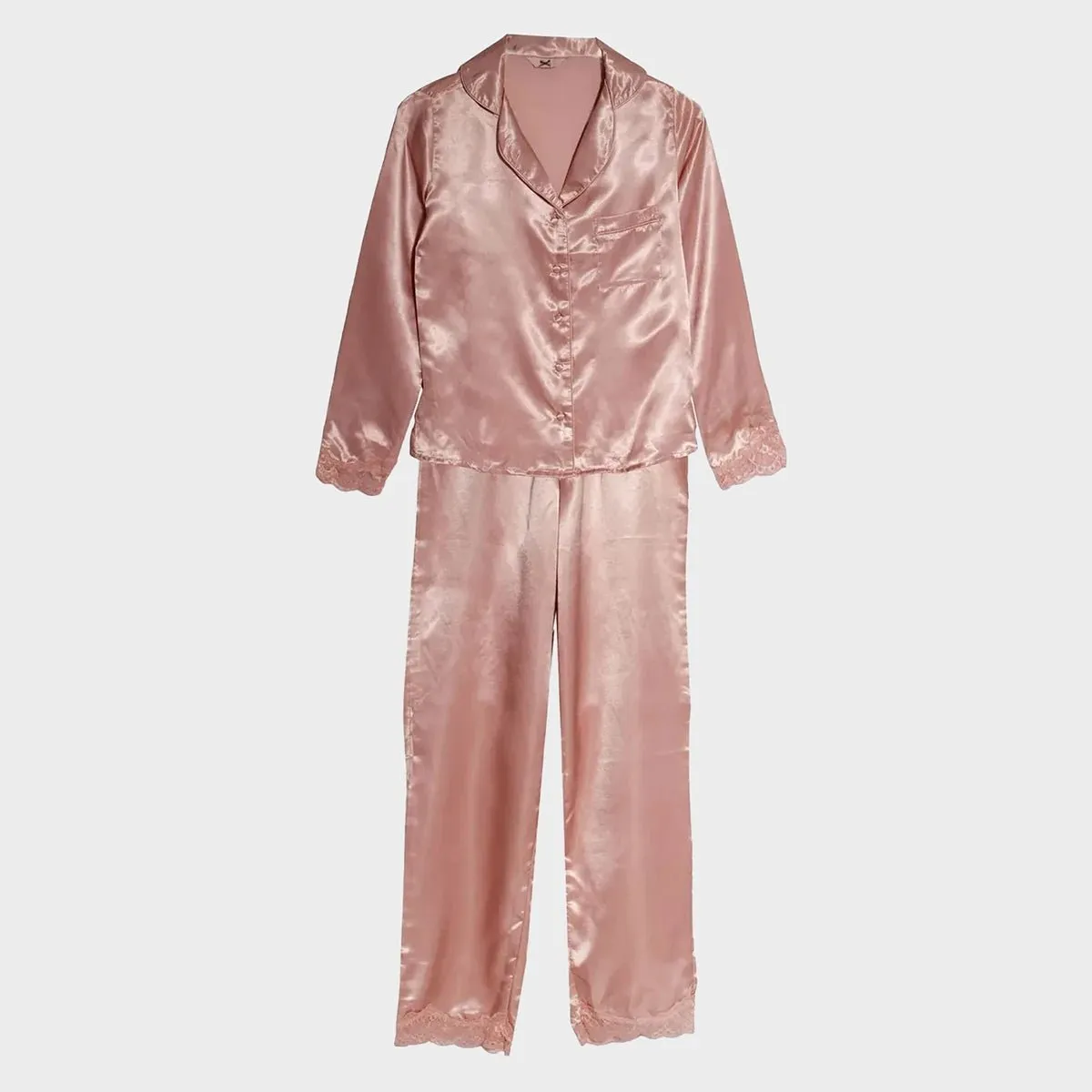 BA Lace Trim Pjs Rose Pink