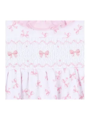 Baby Bows Pink Smocked Gown