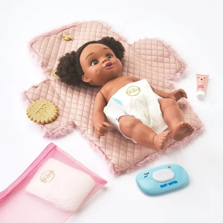 Baby Doll Faux Fur Diaper Bag Set