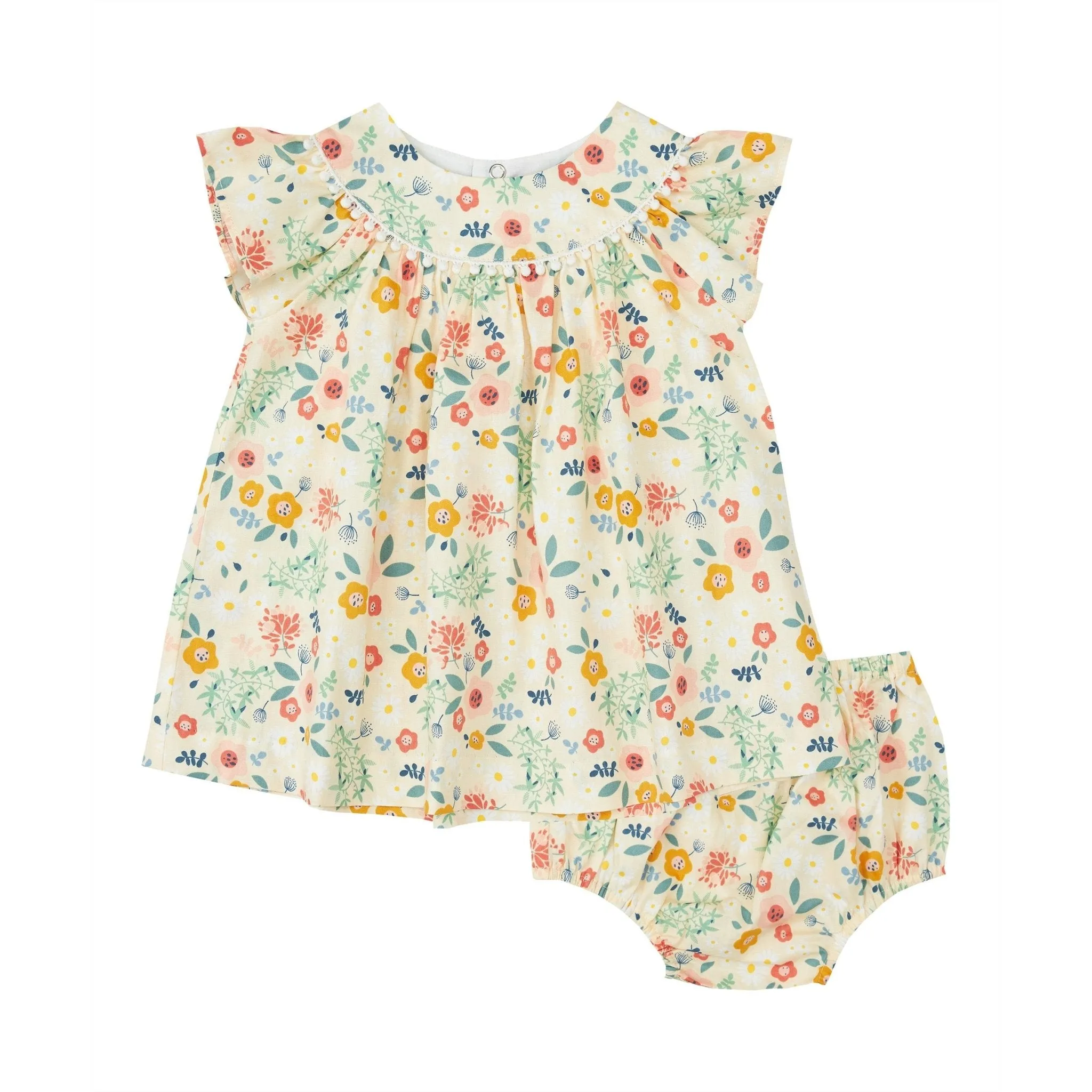 Baby Girls Buttercup Yellow Floral Dress Set