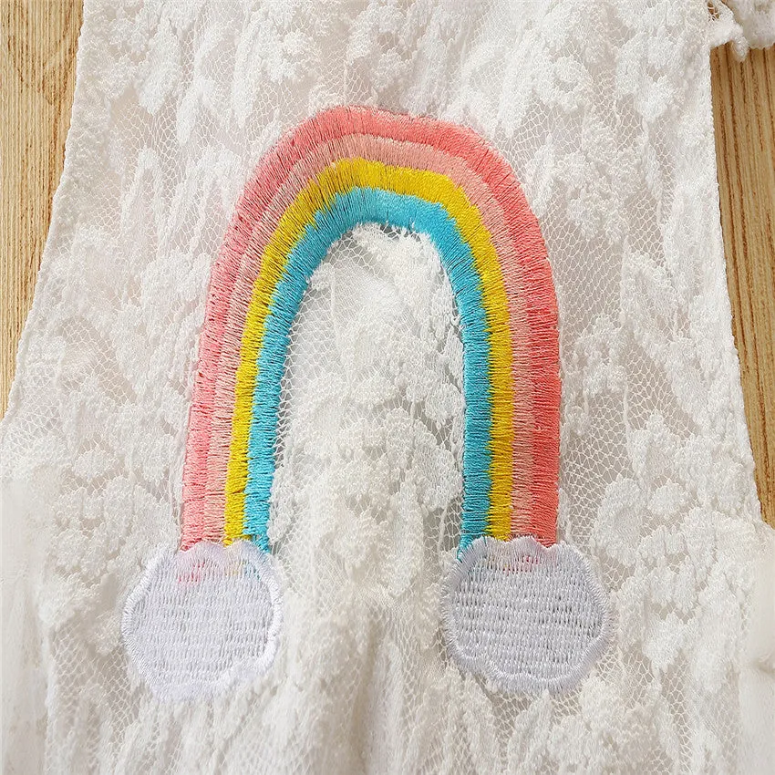 Baby Girls Rainbow Lace Rompers Wholesale 220322280