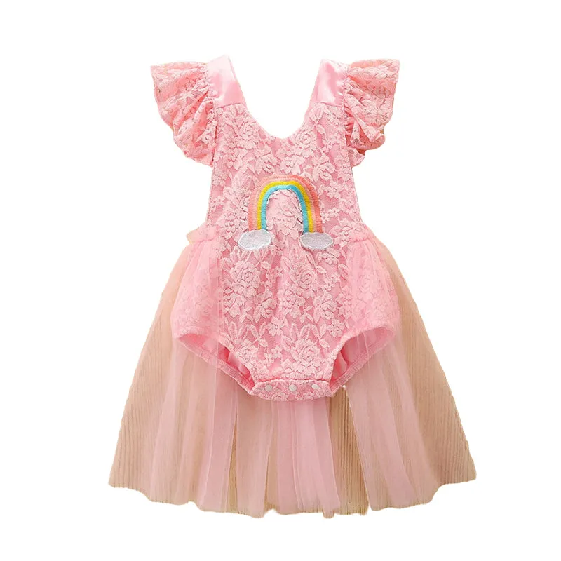 Baby Girls Rainbow Lace Rompers Wholesale 220322280