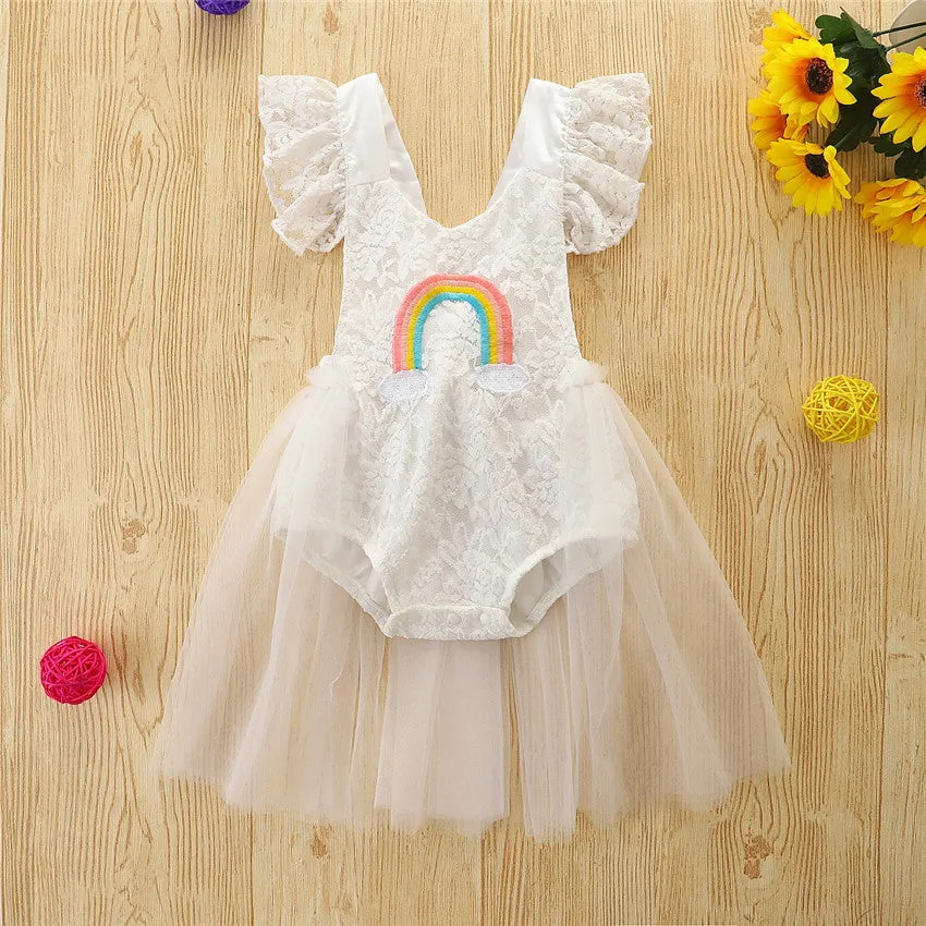 Baby Girls Rainbow Lace Rompers Wholesale 220322280