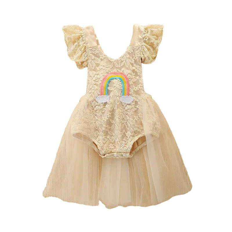 Baby Girls Rainbow Lace Rompers Wholesale 220322280