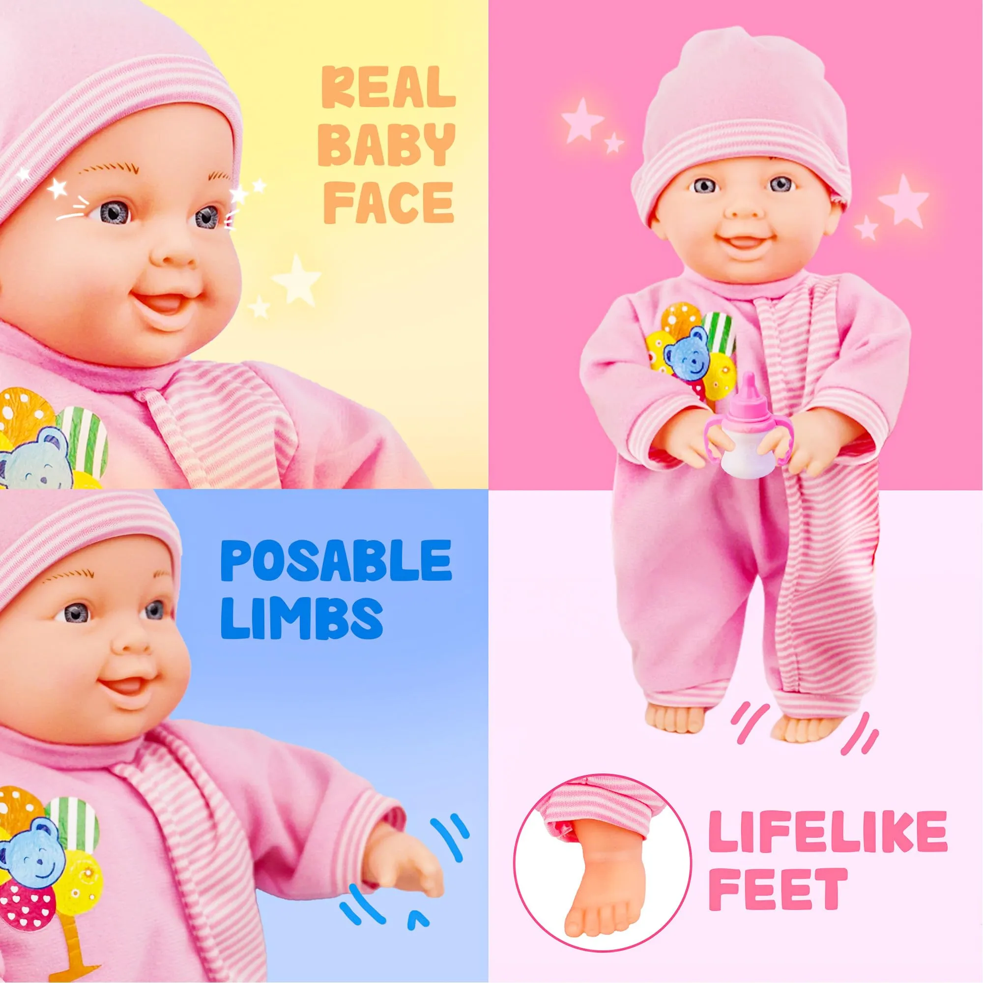 Baby Walker Doll Set with Accessories for Toddlers