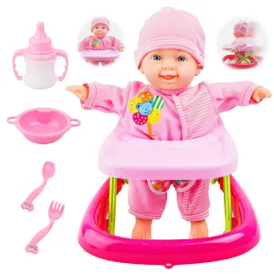 Baby Walker Doll Set with Accessories for Toddlers