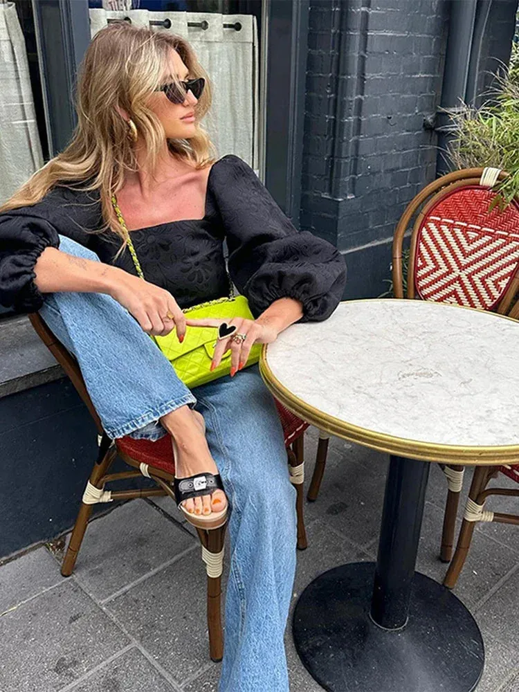 Backless Lace-Up Blouses