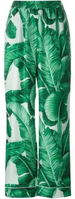 Banana Leaf Print Pajama Top & Pant Set
