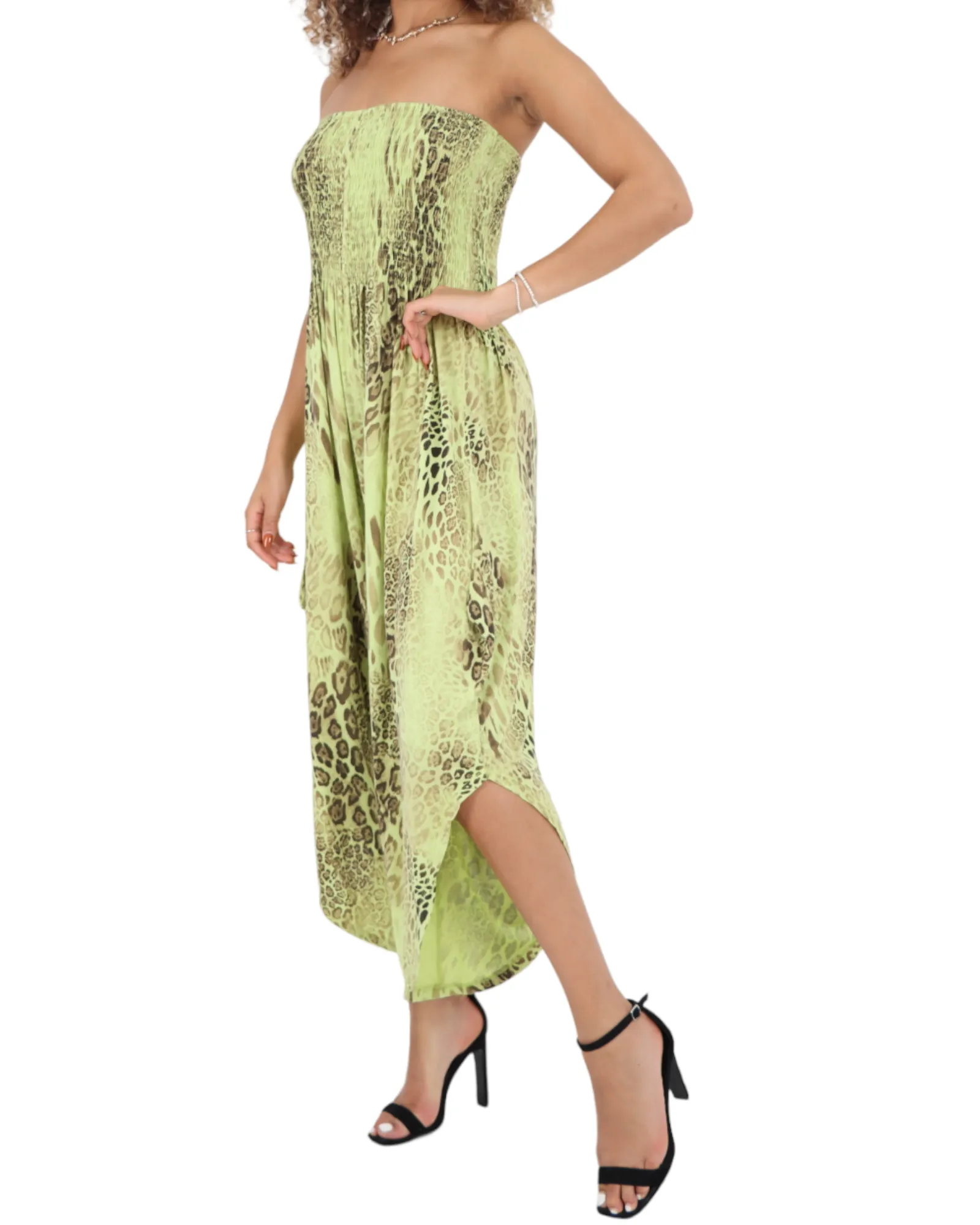 Bandeau Animal Print Jumpsuits